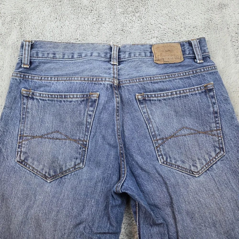 Aeropostale Straight Leg Jeans Mens 30x29 Classic Five Pocket Medium Wash Blue